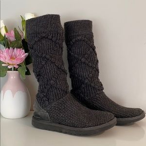 UGG Argyle Grey Knit Boots